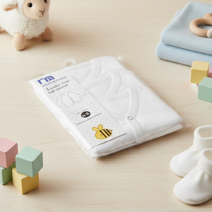 Mothercare 3 Pack Baby Open Vest – Full Sleeve Cotton Vests for Newborns | Soft & Breathable White Nursery Essentials | Size N-9M
